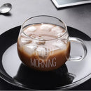Axyaa Glass Coffee Milk Mug Large Capacity with Handle - Transparent Glass Morning Cup