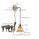 Axyaa Ceramic Copper Wall Sconce LED Lamp with Pull Chain Switch