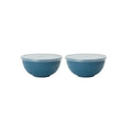Axyaa Dark Blue Plastic Bowl with Lid Set for Kitchen, RV, Camping, Work, School - 6pcs