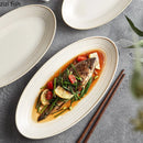 Axyaa Yellow Oval Fish Plate Sushi Sashimi Dish Molecular Cooking Tableware