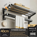 Axyaa Black Aluminum Towel Rack Holder 60CM with Hook and Tissue Holder