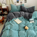 Axyaa Double Winter Milk Fleece 4-Piece Bedding Set, Flannel Double Series