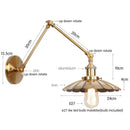 Axyaa Gold Industrial LED Wall Lamp with Pull Chain Switch - Vintage Style