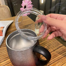 Axyaa Stainless Steel Gradient Coffee Cup with Handle and Lid