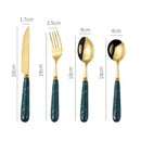 Axyaa Stainless Steel Ceramic Handle Cutlery Set