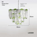 Axyaa Green Glass Chandelier for Living Room, Bedroom, Restaurant & Hotel