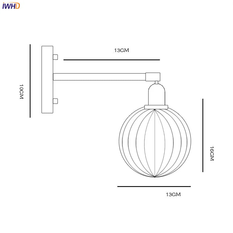 Nordic Modern Glass Ball Wall Sconce by Axyaa for Bedroom Bathroom Stair Mirror