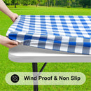 Axyaa Waterproof Stretch Vinyl Rectangle Table Cover for Home Parties and Outdoor Activities