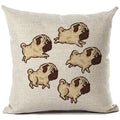 Axyaa French Bulldog Print Linen Throw Pillowcase for Home and Car Decor