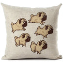 Axyaa French Bulldog Print Linen Throw Pillowcase for Home and Car Decor