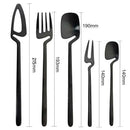 Axyaa Black Matte Stainless Steel Dinnerware Set for Elegant Dining