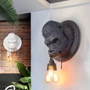 Axyaa Nordic Gorilla Wall Lamp: Artistic Animal Shaped Lighting Fixture for Home and Business