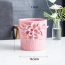 Axyaa Pink Ceramic Vase Elegant Floral Room Decor Aesthetic Flower Arrangement Pot