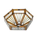 Brown Hexagon Stained Glass Lamp Shade - Axyaa Vintage 10" Inspired Glass Shade