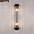 Axyaa Thin Waist Glass Wall Lamp - Gold Black Sconce