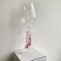 Axyaa Pink High Heel Stem Red Wine Cocktail Glass 300ml 10oz