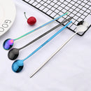 Axyaa Gold Cutlery Set: 6Pcs Long Handle Spoons for Coffee, Tea, Juice, Ice Cream