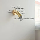 Axyaa Bathroom LED Wall Light Fixture in Japan Style Gold Copper Wood
