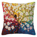 Axyaa Bird Flower Linen Pillowcase Sofa Cushion Cover Home 40x40-60x60
