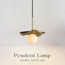 Marble Led Pendant Lamp by Axyaa: Elegant Gold Chandelier Light for Indoor Living Spaces