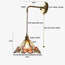 Axyaa Butterfly Glass LED Wall Sconce with Pull Chain Switch