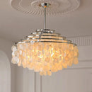 Axyaa Chrome Art Deco Chandelier: Luxury Suspension Light for Living Room