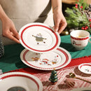 Axyaa Christmas Ceramic Dim Sum Plate | Cute Festive Cutlery Design | Creative Gift