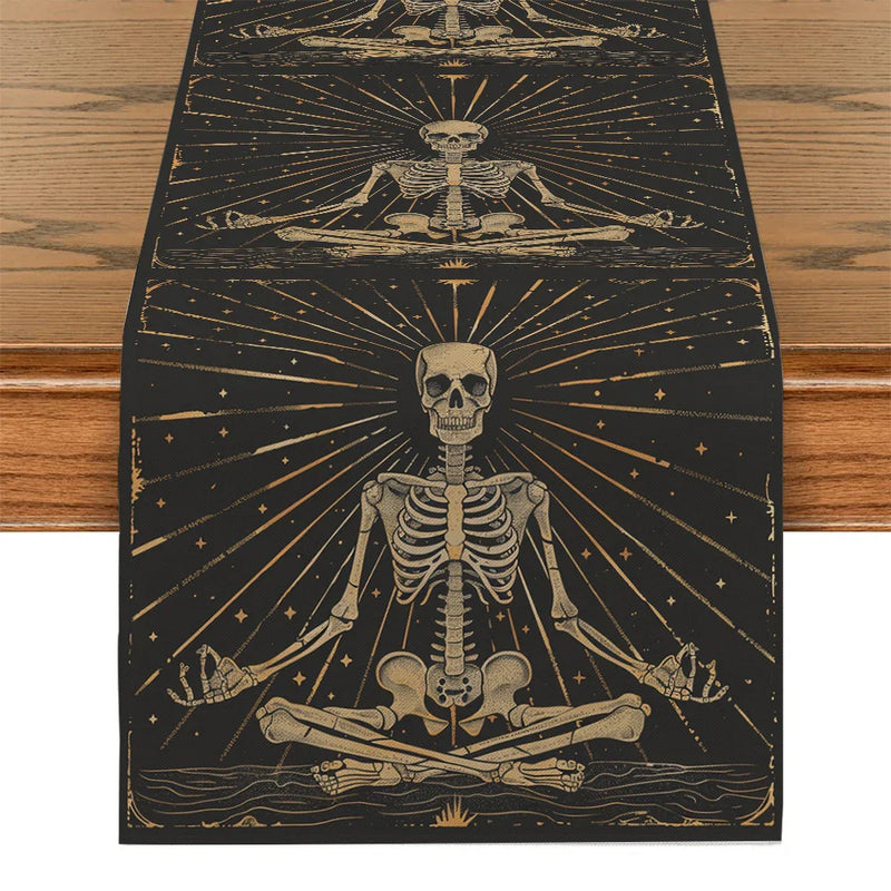Axyaa Skull Astrology Table Runner for Wedding Decor and Dining Table Display