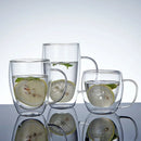 Axyaa Double Wall Glass Coffee Cup with Handle for Heat Insulation