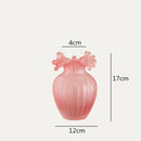 Axyaa Geometric Wavy Stripes Glass Vase Frosted Transparent Hydroponics Wedding Home Decor