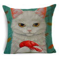 Axyaa Retro Cat Pillow Cover for Sofa Decor, Boho Style Pillowcase