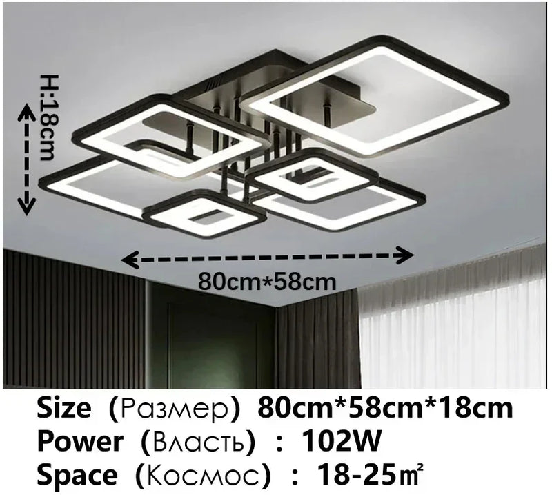 Nordic Black LED Ceiling Lamp for Modern Living Room, Bedroom, Study, Dining Room by Axyaa
