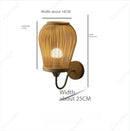 Axyaa Chinese Style Bamboo LED Wall Lamp for Living Room, Bedroom, and Hallway