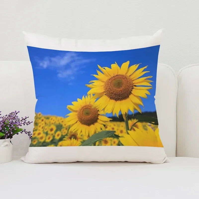 Axyaa Velvet Floral Pillow Covers for Home Decor and Sofa, 50x50 Throw Pillowcases