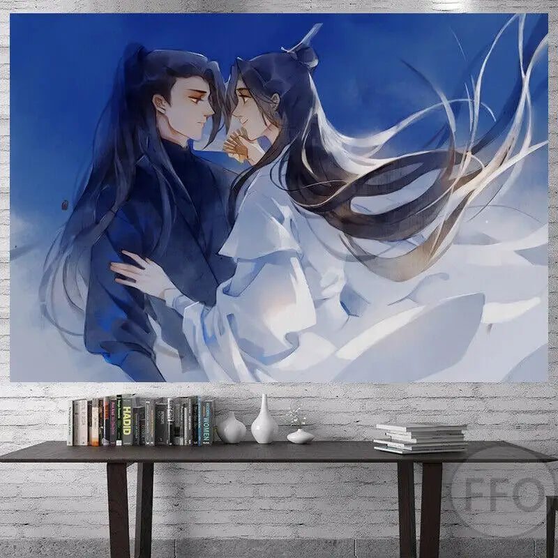 Heaven Officials Blessing Anime Tapestry Wall Hanging Aesthetic Room Decor - Axyaa