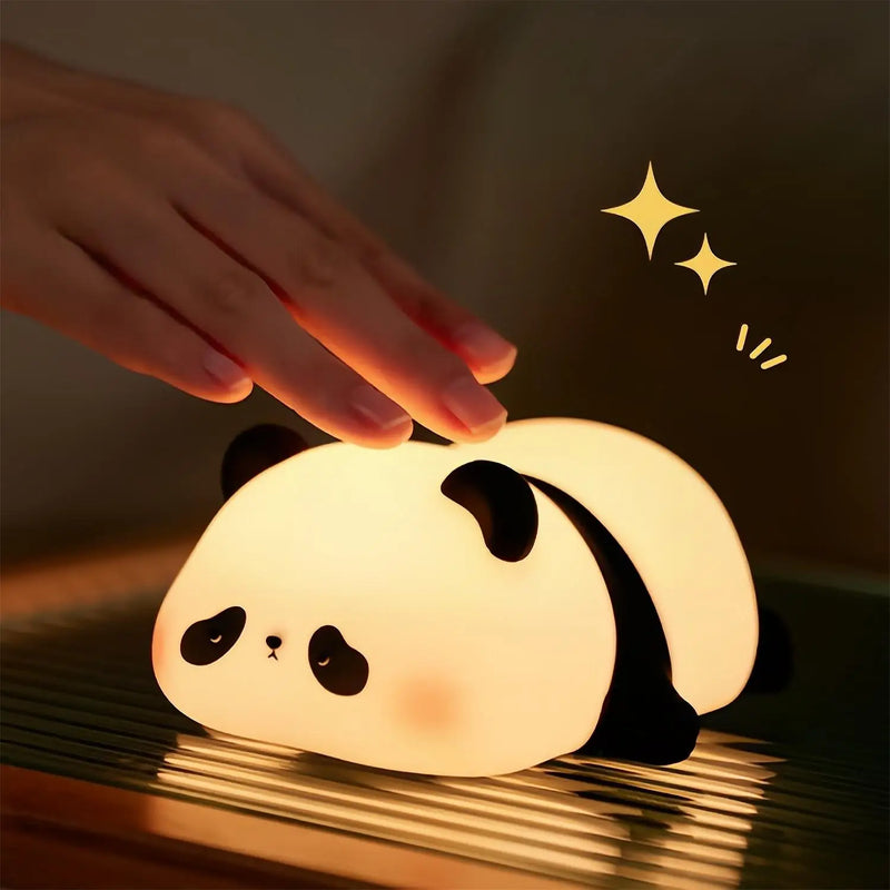 Axyaa Cute Panda Silicone Night Light - Rechargeable LED Lamp for Kids