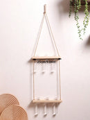 Axyaa Air Plants Wall Hanging Floating Shelf Boho Art Home Decor