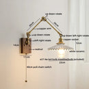 Axyaa Ceramic Copper Swing Arm LED Wall Light for Home Decor