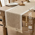 Axyaa Grey Coffee Zigzag Wreath Table Runner 13.7x72"