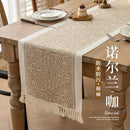 Axyaa Grey Coffee Zigzag Wreath Table Runner 13.7x72"