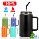 Axyaa 1500ml Stainless Steel Travel Tumbler with Straw Lid - Large Capacity Insulated Mug