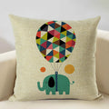 Axyaa Animal Linen Cushion Cover - Decorative Sofa Pillow - Home Decor - 45x45CM