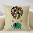 Axyaa Animal Linen Cushion Cover - Decorative Sofa Pillow - Home Decor - 45x45CM