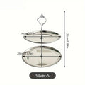 Axyaa 2/3 Layer Stainless Steel Cake Stand Fruit Tray Dessert Rack Gold Silver
