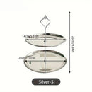 Axyaa 2/3 Layer Stainless Steel Cake Stand Fruit Tray Dessert Rack Gold Silver