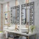 Axyaa Rectangular Large Modern Accent Mirror with Grecian Venetian Frame Edge