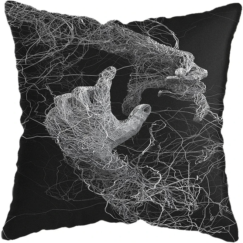 Axyaa Abstract Hands Art Decor Pillow Cover 45x45cm
