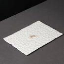 Axyaa Ceramic Rectangular White Plate for Western Food - Artistic Design