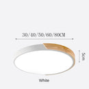 Axyaa Solid Wood Round LED Ceiling Lamp for Bedroom and Living Room