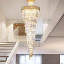 Axyaa Crystal Chandelier Stair Pendant Lamp - Modern Living Room Lighting